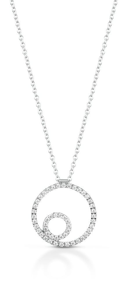 Collana in Oro Bianco 18 Carati Modello Fantasia con Diamanti.