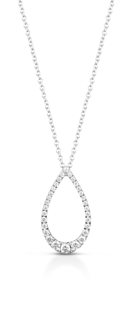 Collana in Oro Bianco 18 Carati Modello Fantasia con Diamanti.