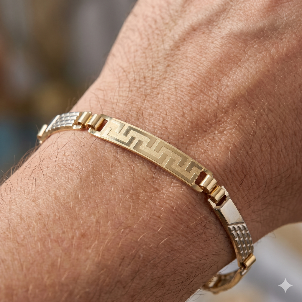 Bracciale Oro 18 Carati a Lastre di 3,50 grammi.