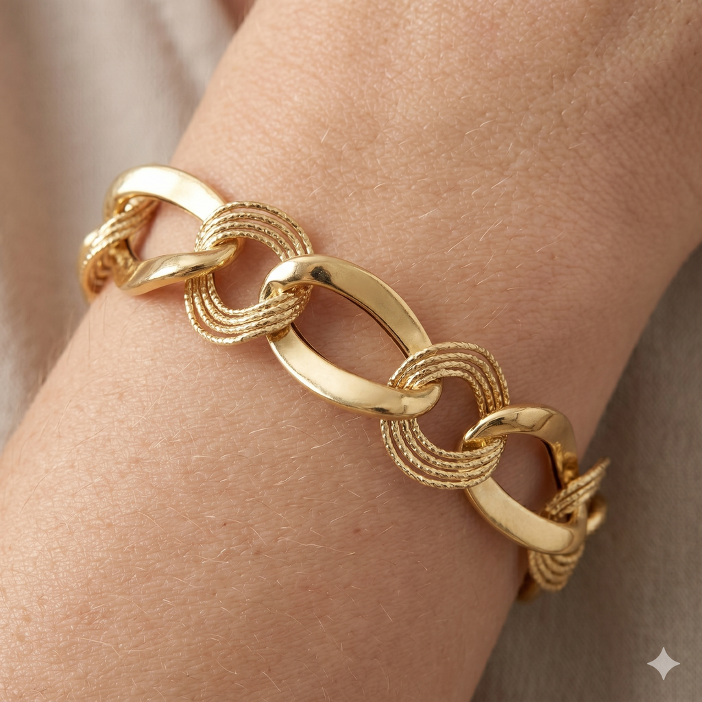 Bracciale a Catena in Oro Giallo 18 Carati di 11 Grammi.