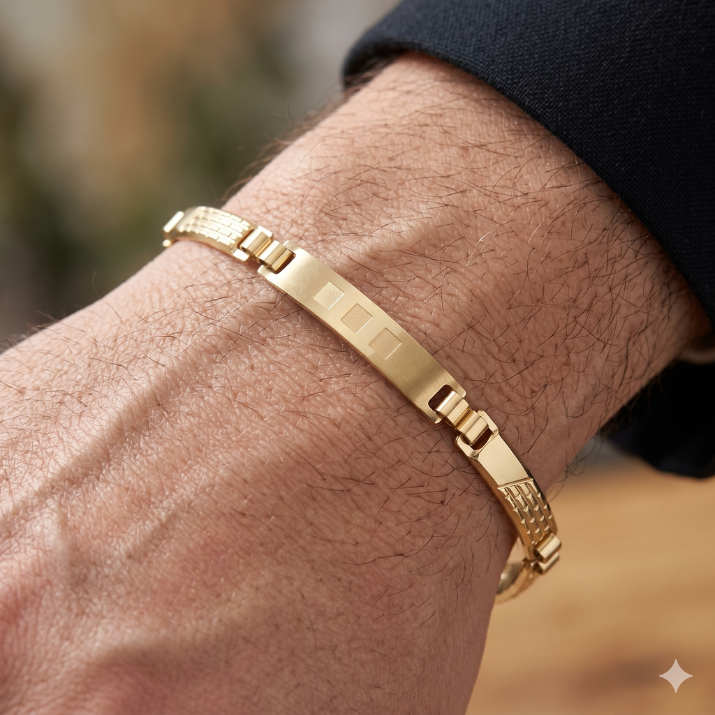 Bracciale Oro 18 Carati a Lastre di 3,50 grammi.