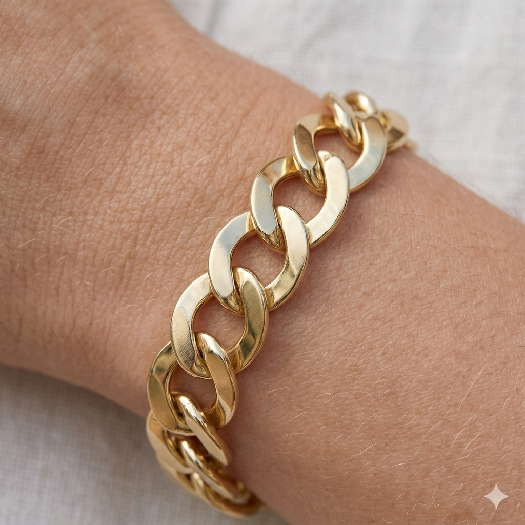 Bracciale a Catena in Oro Giallo 18 Carati di 10.2 Grammi.