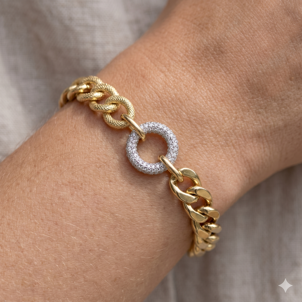 Bracciale a Catena in Oro Giallo 18 Carati di 9.7 Grammi.