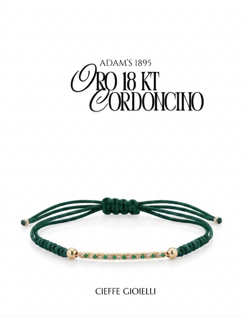 Bracciale Tennis Uomo con Brillanti e Smeraldi Naturali in Oro Giallo 18 Carati.