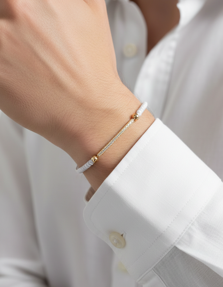Bracciale Tennis Uomo con Brillanti Naturali in Oro Giallo 18 Carati.