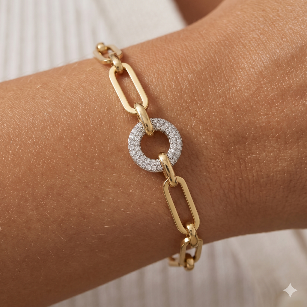 Bracciale a Catena in Oro Giallo 18 Carati di 6.20 Grammi.