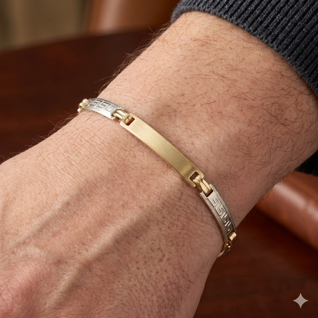 Bracciale Oro 18 Carati a Lastre di 3,50 grammi.