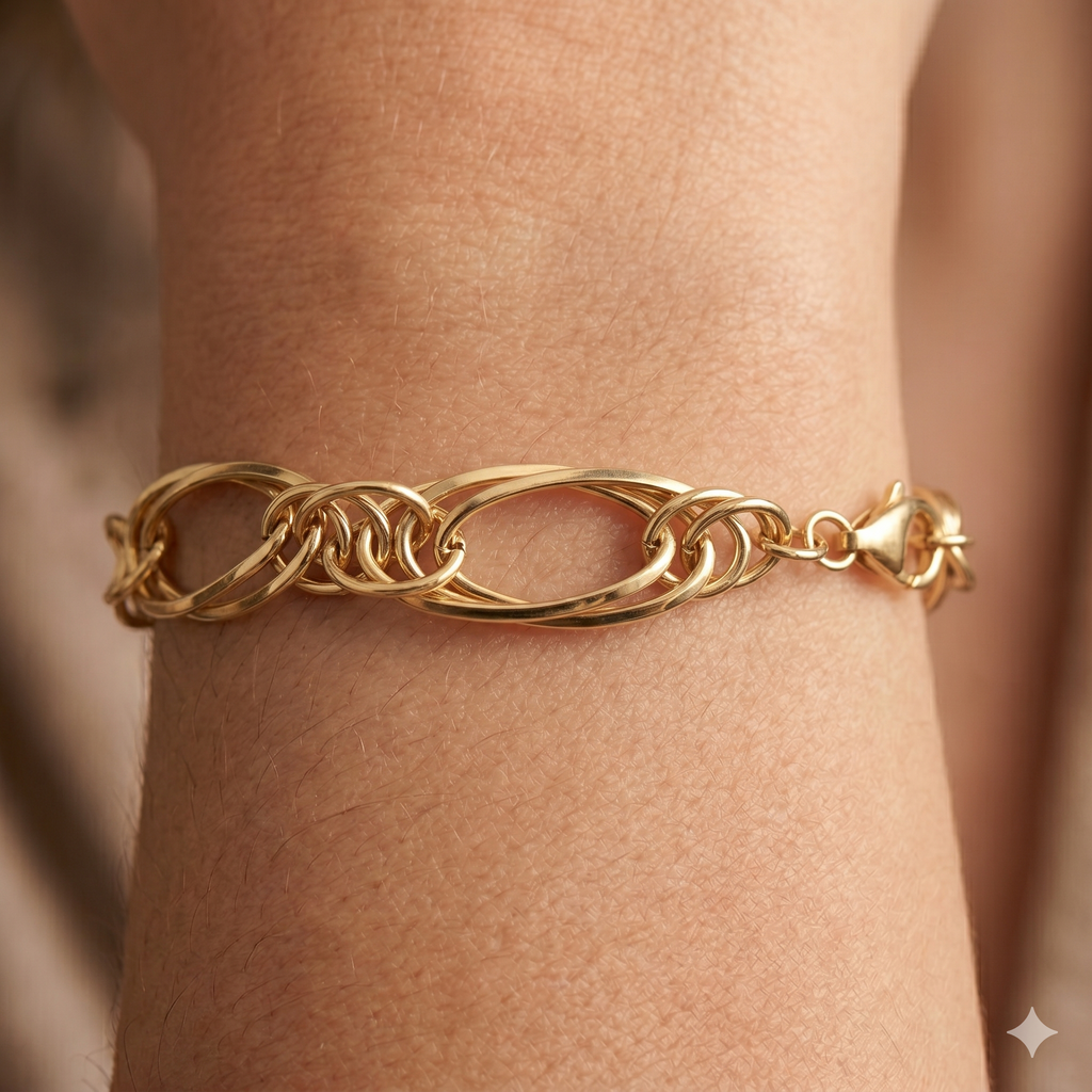 Bracciale a Catena in Oro Giallo 18 Carati di 3.70 Grammi.