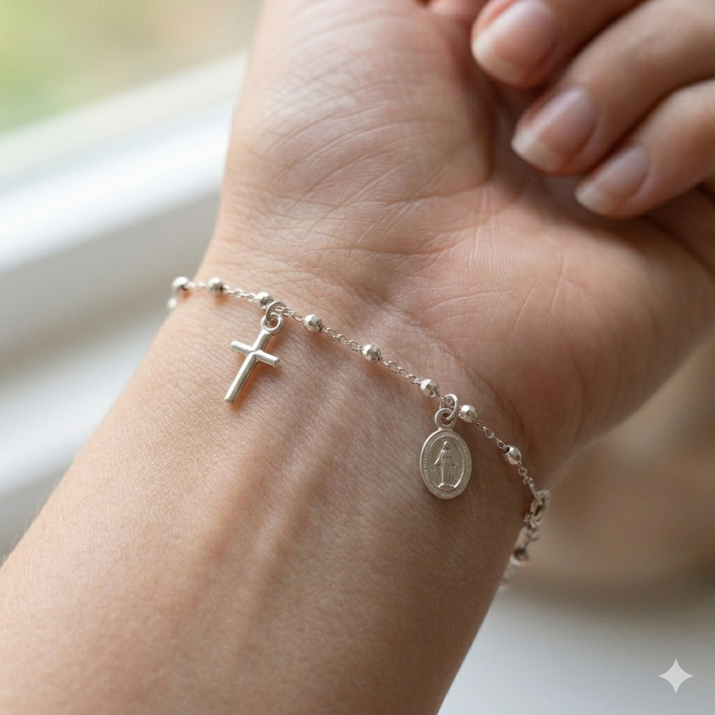 Bracciale Modello Rosario in Oro 18 Carati di 2.4 Grammi.