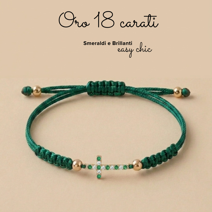 Bracciale Croce Unisex con Brillanti Naturali e Smeraldi o Zaffiri o Rubini in Oro Giallo 18 Carati.