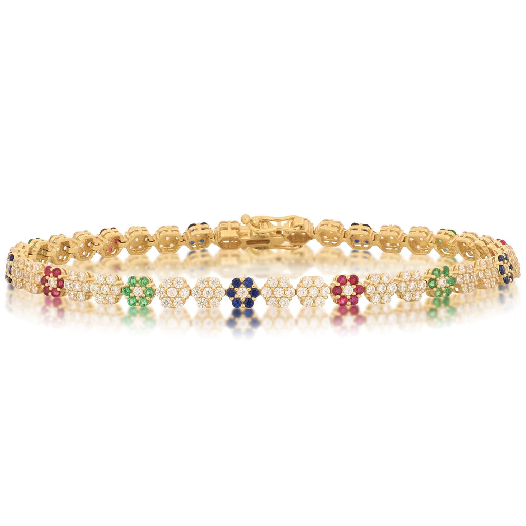 Bracciale Magic-Tennis con Zirconi in Oro Giallo 18 Carati di 7 Grammi.