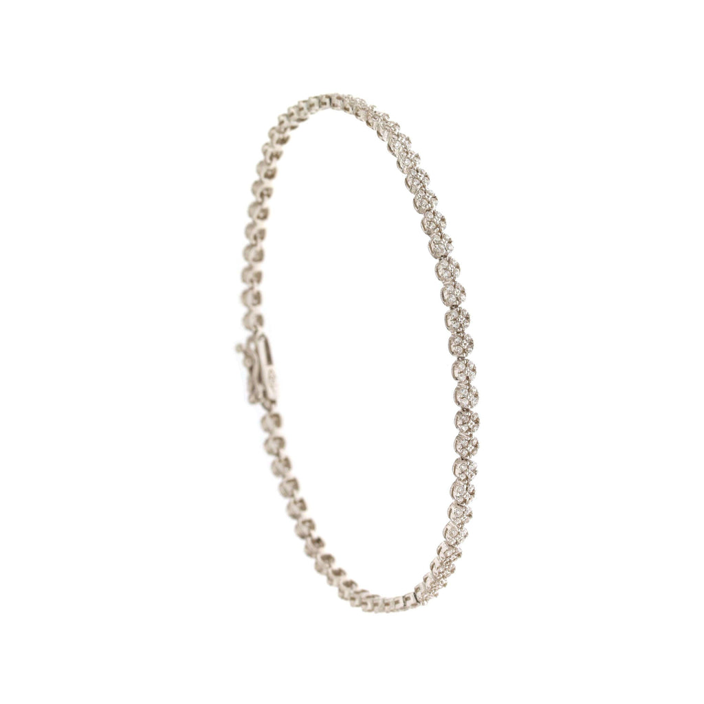 Bracciale Magic-Tennis con Zirconi in Oro Bianco 18 Carati di 6.3 Grammi.