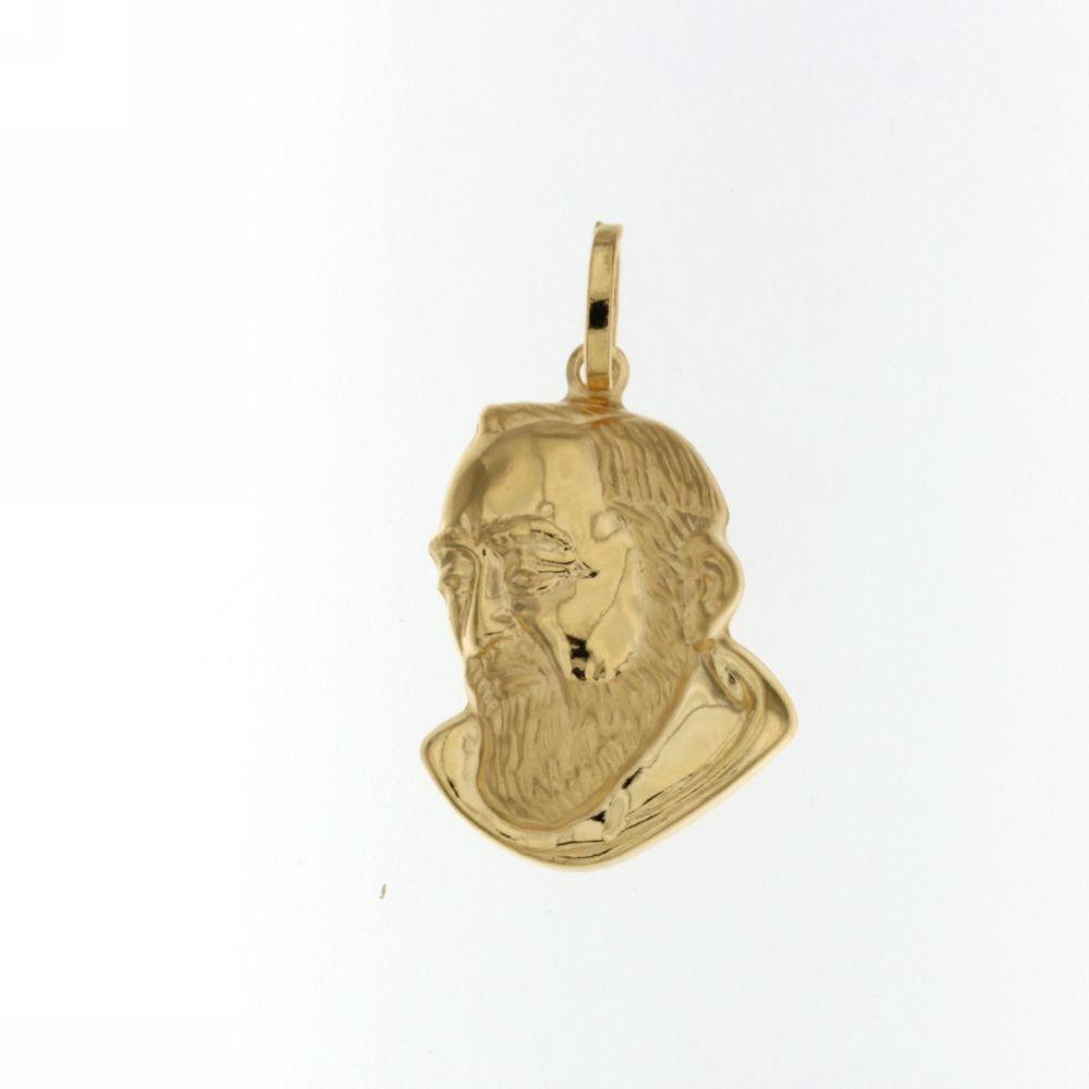 Medaglia Padre Pio in Oro 18 Carati di 1.4 Grammi.