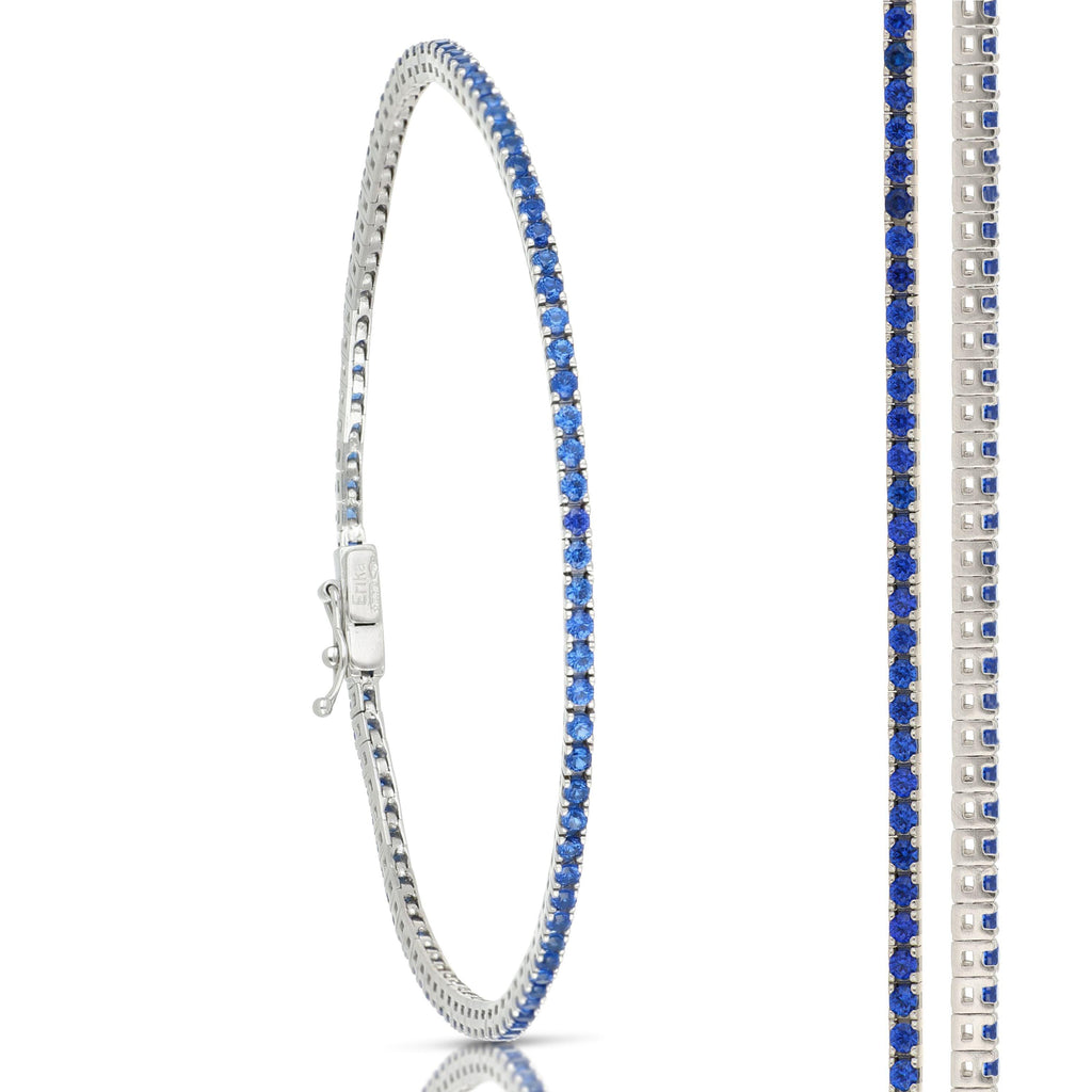 Bracciale Tennis con Zirconi in Oro Bianco 18 Carati di 6.6 Grammi.