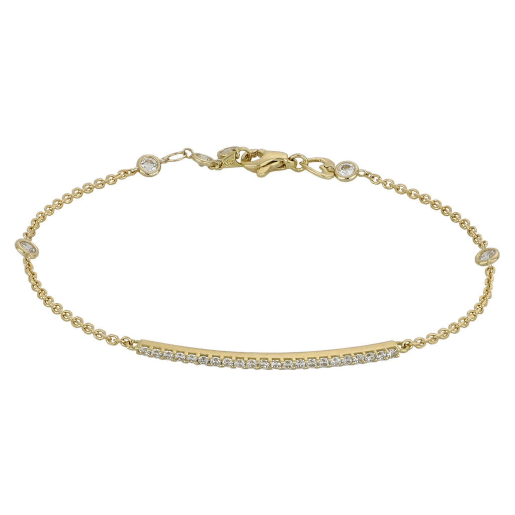 Bracciale stile Tennis con Zirconi in Oro Giallo 18 Carati di 3.30 Grammi.