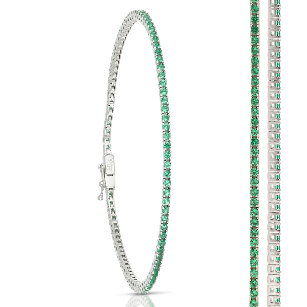 Bracciale Tennis con Zirconi in Oro Bianco 18 Carati di 5.6 Grammi.