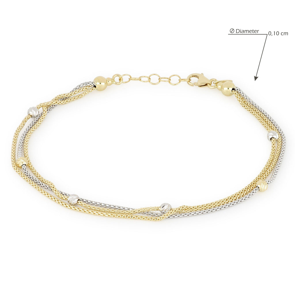 Bracciale Modello Trittico in Oro 18 Carati di 4 Grammi.